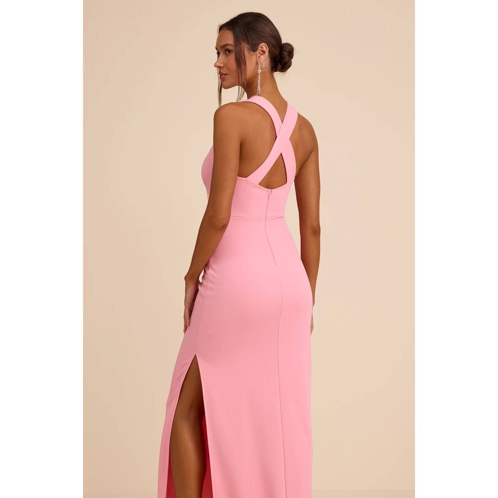 Lulus Glamorous Dedication Light Pink Sleeveless Column Maxi Dress Size XXS - Picture 6 of 9